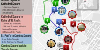 המפה של הרס של סנט פול מקאו